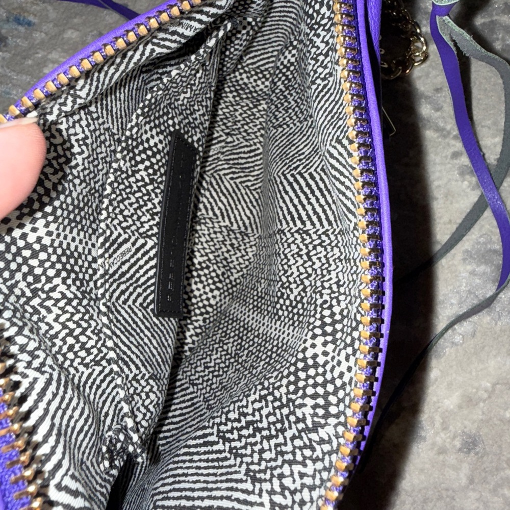 Rebecca Minkoff Purple Zipper MAC Crossbody Bag with Gold Chain extra tassels - Picture 4 of 6